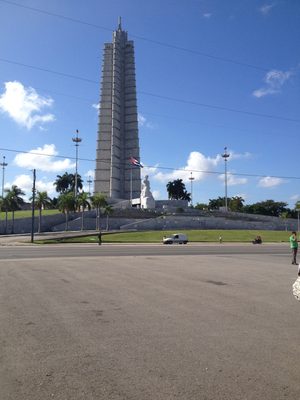 Revolution Square.  Th statue in front is of Jose Marti...